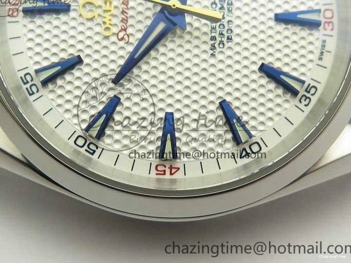 0426 EasyCare Aqua Terra Master Ryder Cup Edition VSF 1:1 Best Edition White Textured Dial on Blue Nylon Strap A8500 Super Clone 8016